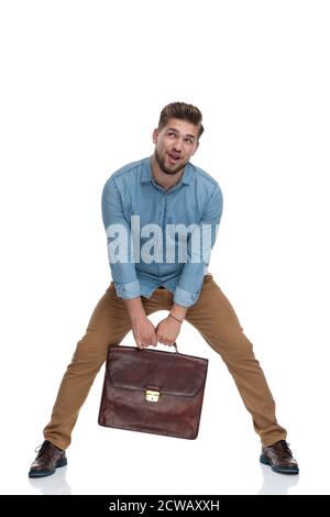 Young Funny Man Scared Posedisagree Expression Stock Photo 516763258 |  Shutterstock
