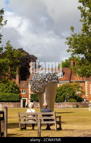 When Soak Becomes Spill by Subodh Gupta in Salisbury cathedral Close Stock Photo