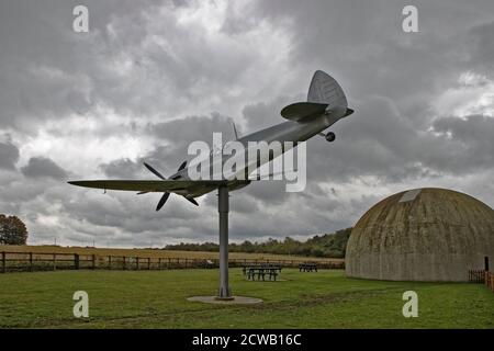 RAF Langahm Spitfire & dome Anti-aircraft gunnery trainer Stock Photo