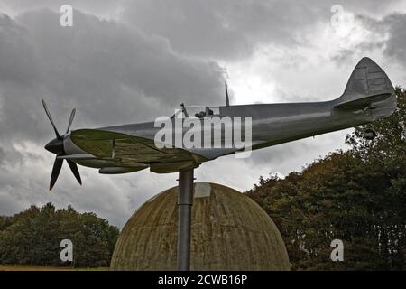 RAF Langahm Spitfire & dome Anti-aircraft gunnery trainer Stock Photo