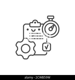 Workflow control line black icon. Event management. Sign for web page, mobile app, button, logo. Vector isolated element. Editable stroke Stock Vector