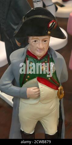 ceramic glazed figurine of Napoleon I; 20th century; French. Napoleon Bonaparte (1769 - 1821), French statesman and military leader. He was Emperor of the French as Napoleon I from 1804 until 1814 and again briefly in 1815 Stock Photo