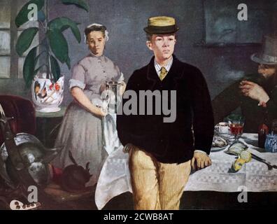 Painting titled 'Luncheon in the Studio' by Edouard Manet. Manet (1832-1883) a French modernist painter Stock Photo