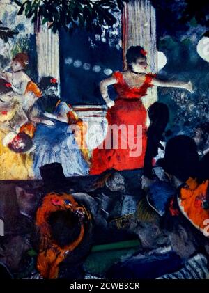 Painting titled 'Cafe Concert: At Les Ambassadeurs' by Edgar Degas (1834-1917) French painter Stock Photo