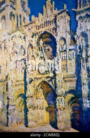 Painting titled 'Rouen Cathedral' by Monet. Claude Monet (1840-1926) a French painter, a founder of French Impressionist painting Stock Photo