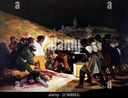 Painting titled 'The Third of May 1808' by Francisco Goya. Francisco Jose de Goya y Lucientes (1746-1828) a Spanish romantic painter and printmaker. Stock Photo