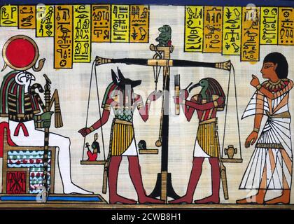 Judgement Scene Papyrus Painting - Ancient Egyptian Book Of The