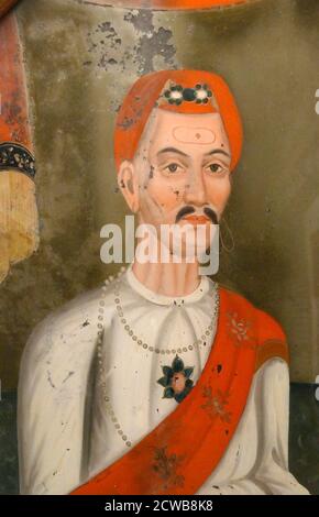 Portrait of Nana Fadnavis (1741-1800), chief minister of the Maratha ruler, the Peshwa. Stock Photo