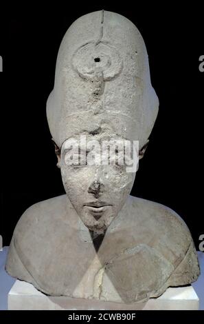 Statue of Akhenaten, an ancient Egyptian pharaoh of the 18th Dynasty Stock Photo