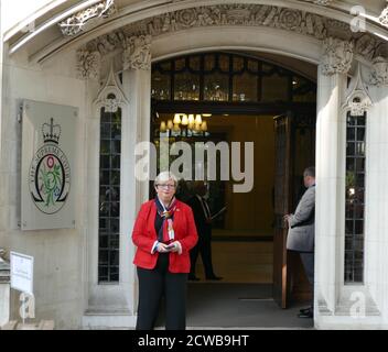 Joanna Cherry; Scottish politician, leaves the Supreme Court, on the last day of the hearing on the Prorogation of Parliament. 19th Sept 2019. prorogation of the Parliament of the United Kingdom was ordered by Queen Elizabeth II upon the advice of the Conservative Prime Minister, Boris Johnson, on 28 August 2019. opposition politicians saw this as an unconstitutional attempt to reduce parliamentary scrutiny of the Government's Brexit plan. A decision that the prorogation was unlawful was made by the Supreme Court of the United Kingdom on 24th September 2019. Stock Photo