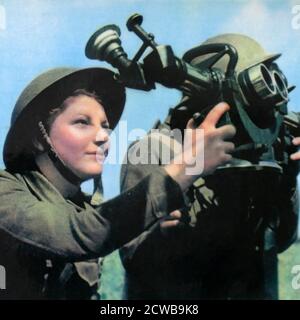 Women anti-aircraft gunner, England World War Two 1941 Stock Photo