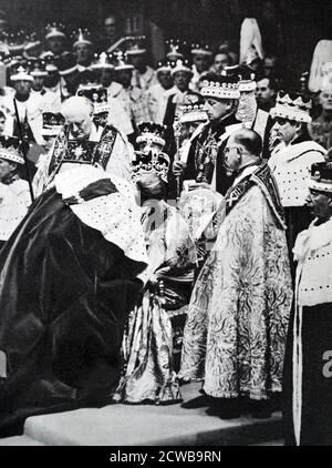 Photograph taken during the coronation of Queen Elizabeth II. Stock Photo