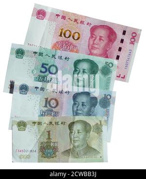 Chinese Renminbi (Yuan) banknote issued in 2019. The Renminbi is the ...