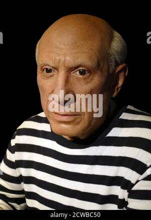 Waxwork statue depicting Pablo Picasso, (1881 - 1973); Spanish painter, regarded as one of the most influential artists of the 20th century, he is known for co-founding the Cubist movement, Stock Photo