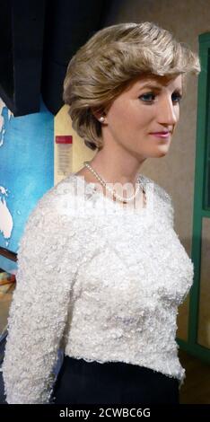 Waxwork statue of Diana, Princess of Wales (1961 - 1997); member of the British royal family. She was the first wife of Charles, Prince of Wales, and the mother of Prince William and Prince Harry. Stock Photo