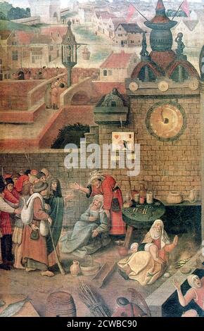 Christ Driving the Traders from the Temple' (detail), by Pieter Brueghel the Younger, c1584-1638. From the collection of the Art Museum of Estonia, Tallinn, Estonia. Stock Photo