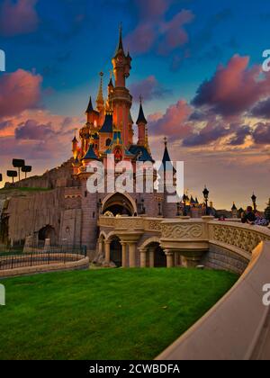 Sleeping Beauty Castle, Disneyland Paris, Marne-la-Vallée, Paris, France, Europe Stock Photo