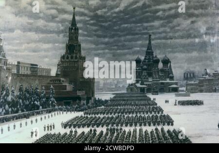 Parade in Red Square, December 1947', Moscow, Russia. Stock Photo
