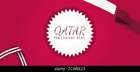 template banner website greeting qatar national day Stock Vector