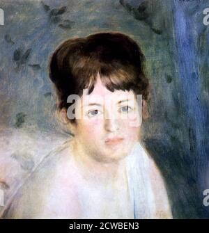 Head of a woman', 1876. Artist: Pierre-Auguste Renoir. Renoir was a French artist and a leading painter in the development of the Impressionist style. Stock Photo