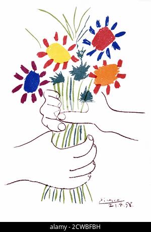 Bouquet of Peace', 1958 by Pablo Picasso (1881 - 1973; Colour Lithograph Stock Photo