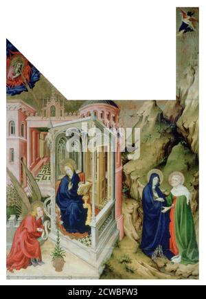 Annunciation and Visitation', 1394-1399, Artist: Melchior Broederlam. Left-hand panel of an altar triptych in the Carthusian monastery at Dijon, France. Stock Photo