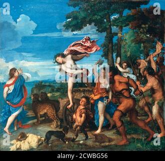 Bacchus and Ariadne' by Titian, 1523-1525. From the National Gallery, London. Stock Photo