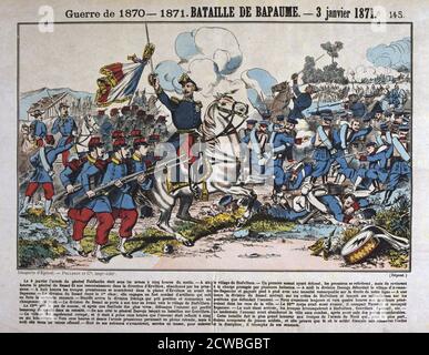 Battle of Bapaume, Franco-Prussian war, 3 January 1871. With Paris besieged by the Prussians, Leon Gambetta, a member of the French government, escaped from the city in a hot air balloon and set about recruiting fresh armies in the provinces to come to the capital's aid. One such army, the Armee du Nord under the command of General Louis Leon Faidherbe, was turned back by the Germans at Bapaume. From a private collection. Stock Photo