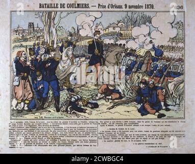 Battle of Coulmiers, Franco-Prussian War, 9th November 1870. The French defeated a Bavarian army at Coulmiers, enabling them to capture the nearby city of Orleans. Reinforced by fresh troops, the Germans recaptured the city on 4th December. From a private collection. Stock Photo