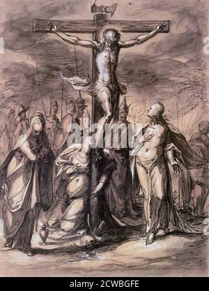 Christ on the Cross', by Hermann Weyer, 17th century. From the collection of the Museum of Fine Art, Budapest, Hungary. Stock Photo