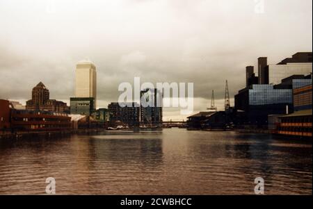 The aftermath of the London Docklands bombing of 9 February 1996, after ...