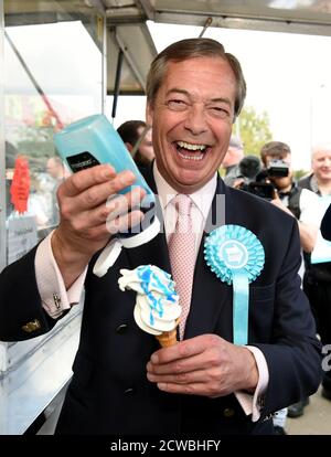 Photograph of Nigel Farage. Nigel Paul Farage (1964-) a British politician and broadcaster. Stock Photo