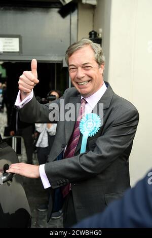 Photograph of Nigel Farage. Nigel Paul Farage (1964-) a British politician and broadcaster. Stock Photo