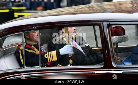 Photograph of the royal regalia being transported to the State Opening of Parliament of the United Kingdom, 19th December 2019 Stock Photo