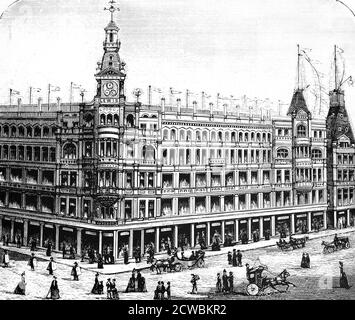 Engraving depicting a John Lewis department store in Manchester. Stock Photo