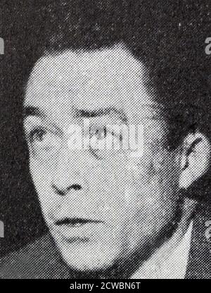 Black and white photograph of the World of Arts and Letters; Existentialist writer, philosopher, journalist Albert Camus (1913-1960). Stock Photo