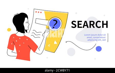 Search - modern colorful flat design style web banner Stock Vector
