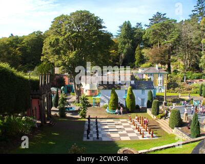 Portmeirion village square in North Wales Stock Photo