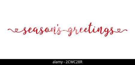 Hand sketched Seasons Greeting quote as banner. Lettering for poster, label, sticker, flyer, header, card, advertisement, announcement.. Stock Vector