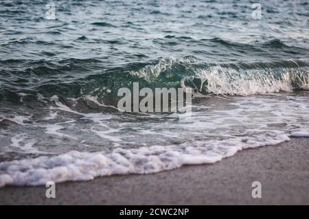 soft waves on the beach. Scene Waves Storm Stock Photo