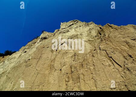 Scarborough Bluffs is a 300 foot high escarpment on the shoreline of Lake Ontario in Toronto Ontario Canada. Stock Photo