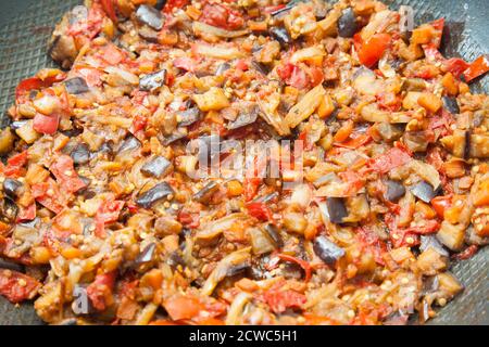 cooking Indian vegetable dish sabzi Stock Photo