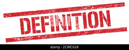 DEFINITION text on red grungy rectangle stamp sign. Stock Photo