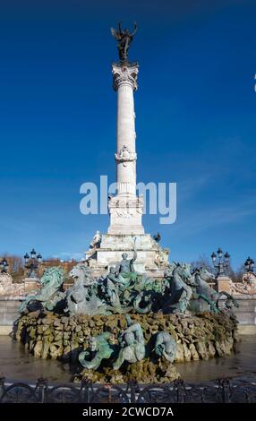 Bordeaux, Gironde Department, Aquitaine, France.  Monument to the Girondins on Place des Quinconces.The historic centre of Bordeaux is a UNESCO World Stock Photo