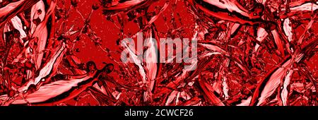 red splashes in abstract shape, panoramic image Stock Photo