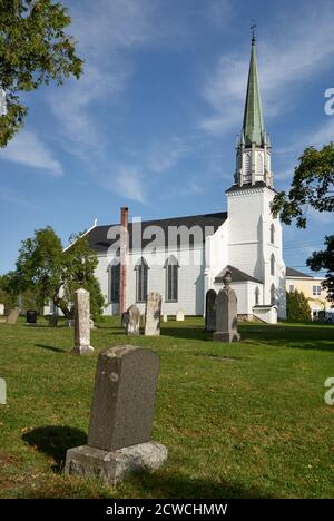 Trinity Church and graveyard National Historic Site of Canada in Kingston, New Brunswick, Canada Stock Photo