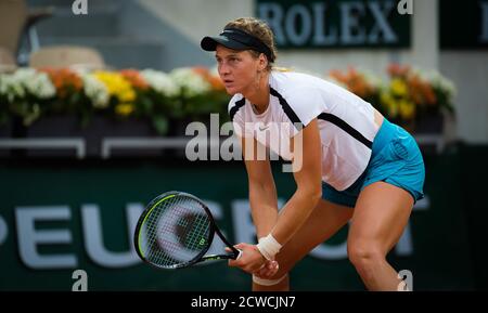 Liudmila Samsonova of Russia in action during the first round at the Roland Garros 2020, Grand Slam tennis tournament, on September 29, 2020 at Roland Garros stadium in Paris, France - Photo Rob Prange / Spain DPPI / DPPI Credit: LM/DPPI/Rob Prange/Alamy Live News Stock Photo