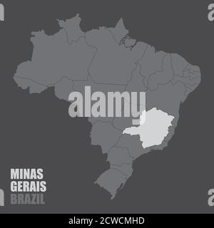 Brazil Minas Gerais map Stock Vector