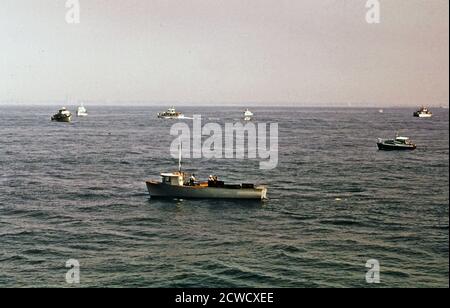 Commercial and sport fishing in the bight a unique coastal marine environment because of the extent of man's activities - New York ca.  June 1974 Stock Photo