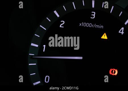 Speedometer scoring number speed interface. Information indicator panel in the car. Stock Photo